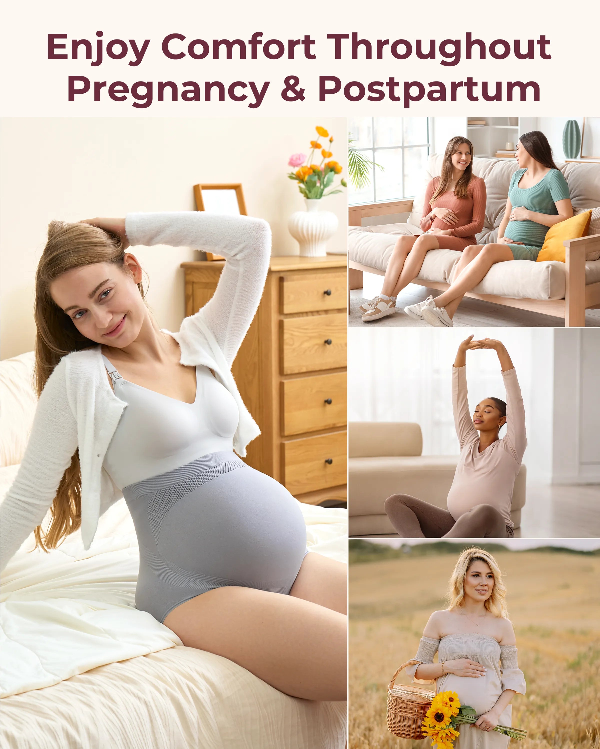 High Waist Pregnancy Seamless Soft Belly Support Panties